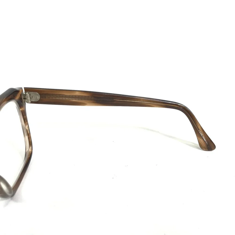 Vintage Darin Eyeglasses Frames Striped Brown Horn Square Thick Rim 51-18-135